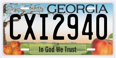 GA license plate CXI2940