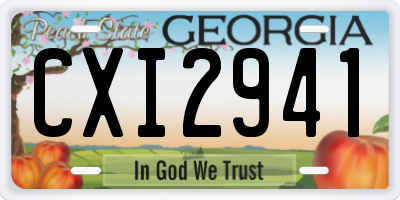 GA license plate CXI2941