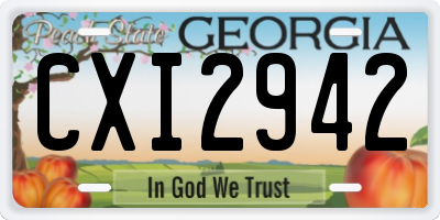 GA license plate CXI2942