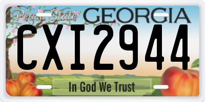 GA license plate CXI2944