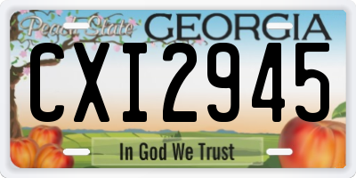 GA license plate CXI2945