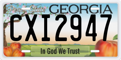 GA license plate CXI2947