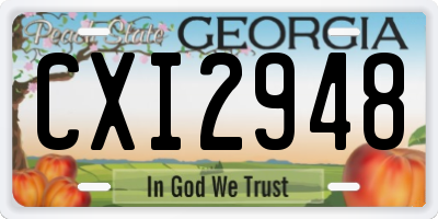 GA license plate CXI2948