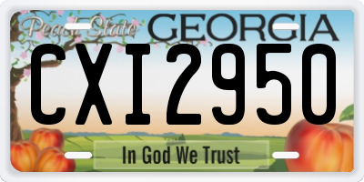 GA license plate CXI2950