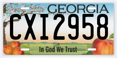 GA license plate CXI2958