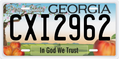 GA license plate CXI2962