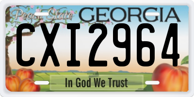 GA license plate CXI2964
