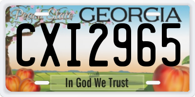 GA license plate CXI2965