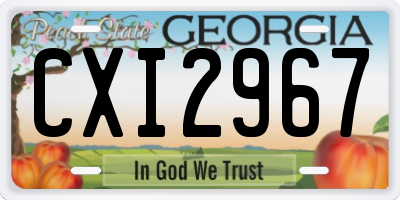 GA license plate CXI2967