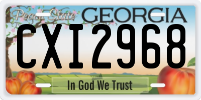 GA license plate CXI2968