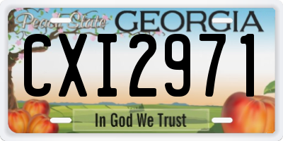 GA license plate CXI2971