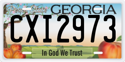 GA license plate CXI2973