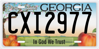 GA license plate CXI2977