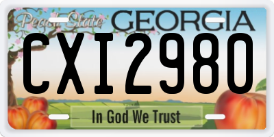 GA license plate CXI2980