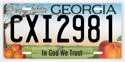 GA license plate CXI2981