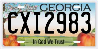 GA license plate CXI2983