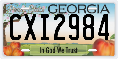 GA license plate CXI2984