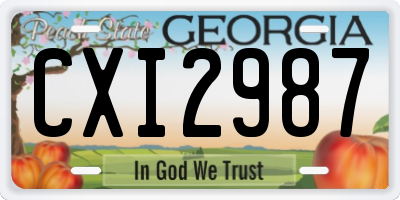 GA license plate CXI2987