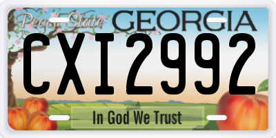 GA license plate CXI2992