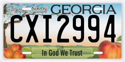 GA license plate CXI2994