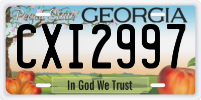 GA license plate CXI2997