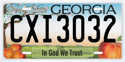 GA license plate CXI3032