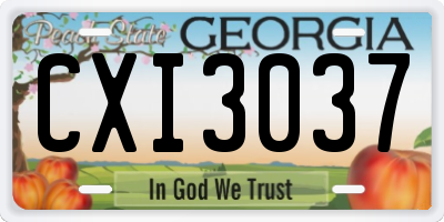 GA license plate CXI3037