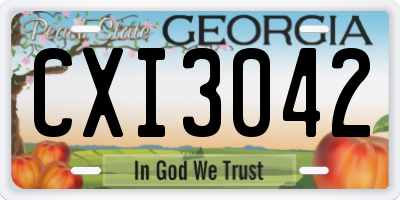 GA license plate CXI3042