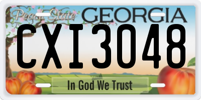 GA license plate CXI3048
