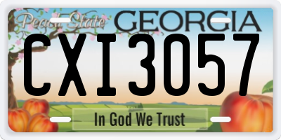 GA license plate CXI3057