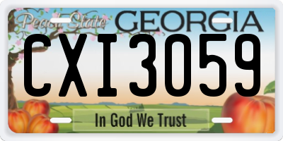 GA license plate CXI3059