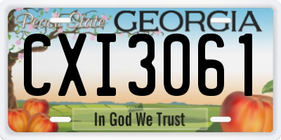 GA license plate CXI3061