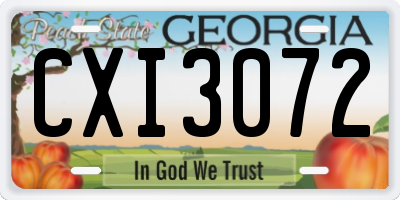 GA license plate CXI3072
