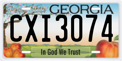 GA license plate CXI3074