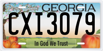 GA license plate CXI3079