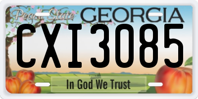 GA license plate CXI3085