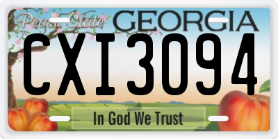 GA license plate CXI3094