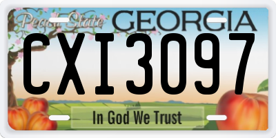 GA license plate CXI3097