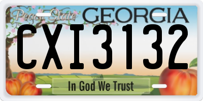 GA license plate CXI3132