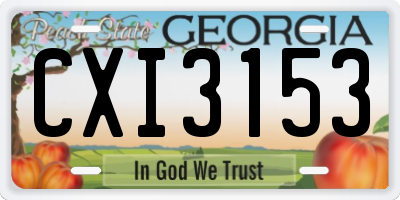 GA license plate CXI3153