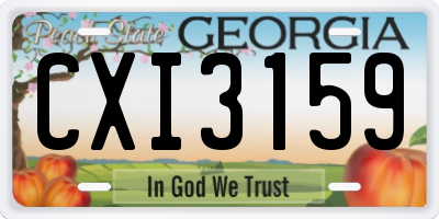 GA license plate CXI3159