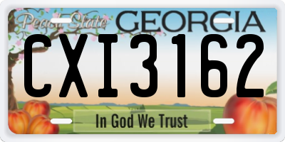 GA license plate CXI3162