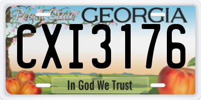 GA license plate CXI3176