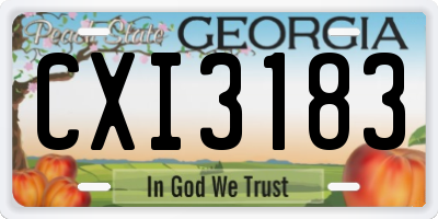 GA license plate CXI3183