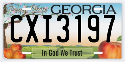 GA license plate CXI3197