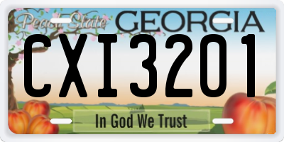 GA license plate CXI3201