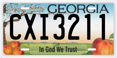 GA license plate CXI3211
