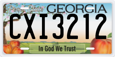 GA license plate CXI3212