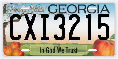 GA license plate CXI3215