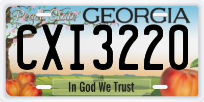 GA license plate CXI3220